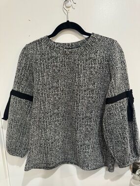 Karl Lagerfeld Black and White Logo Knit Top